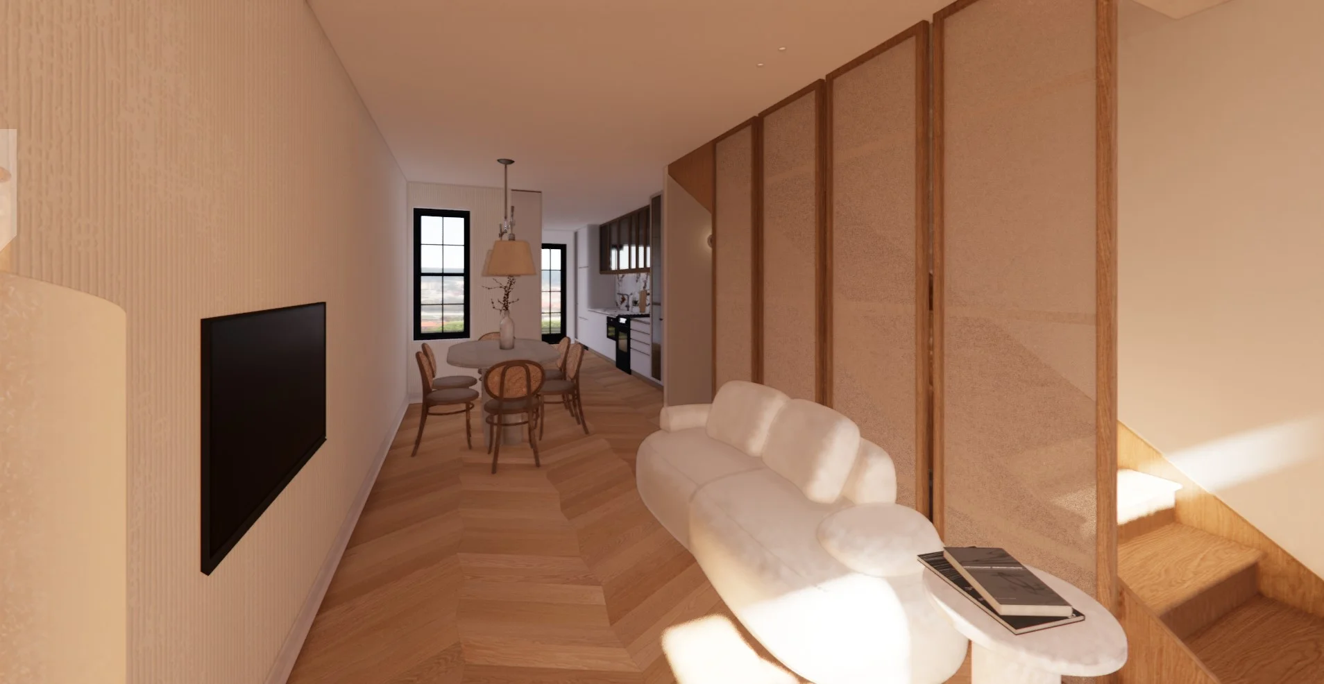 Design vision of the living room at 1338 28th Street NW